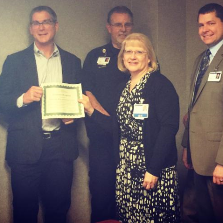 Executives and staff of Tillamook Regional Medical Center accept CAH Recognition Certificate from the Oregon Flex Program.