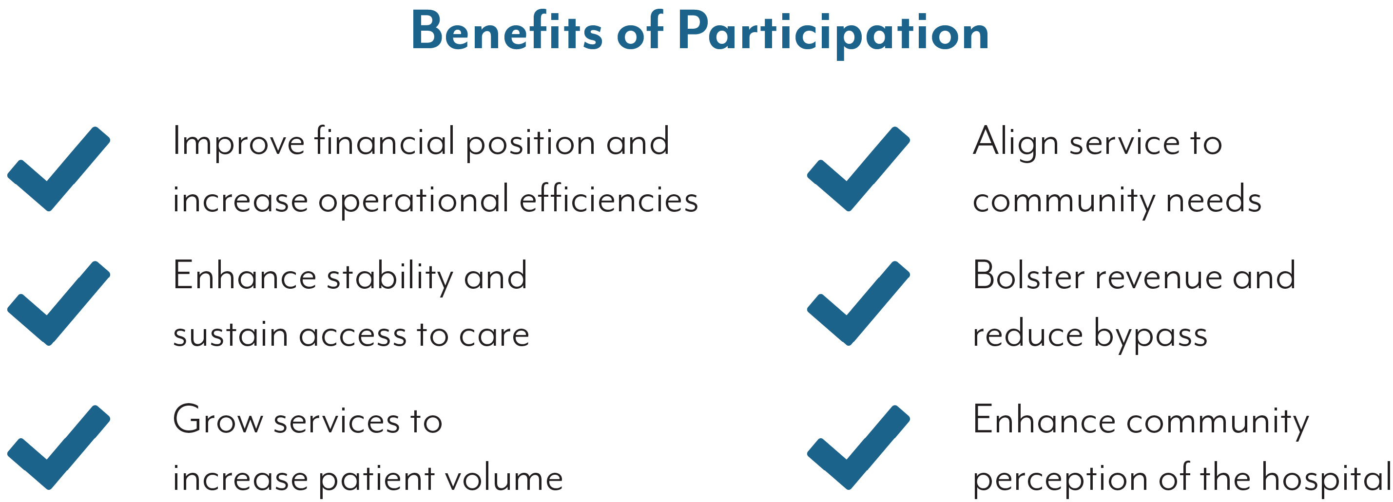 A text list of the program benefits