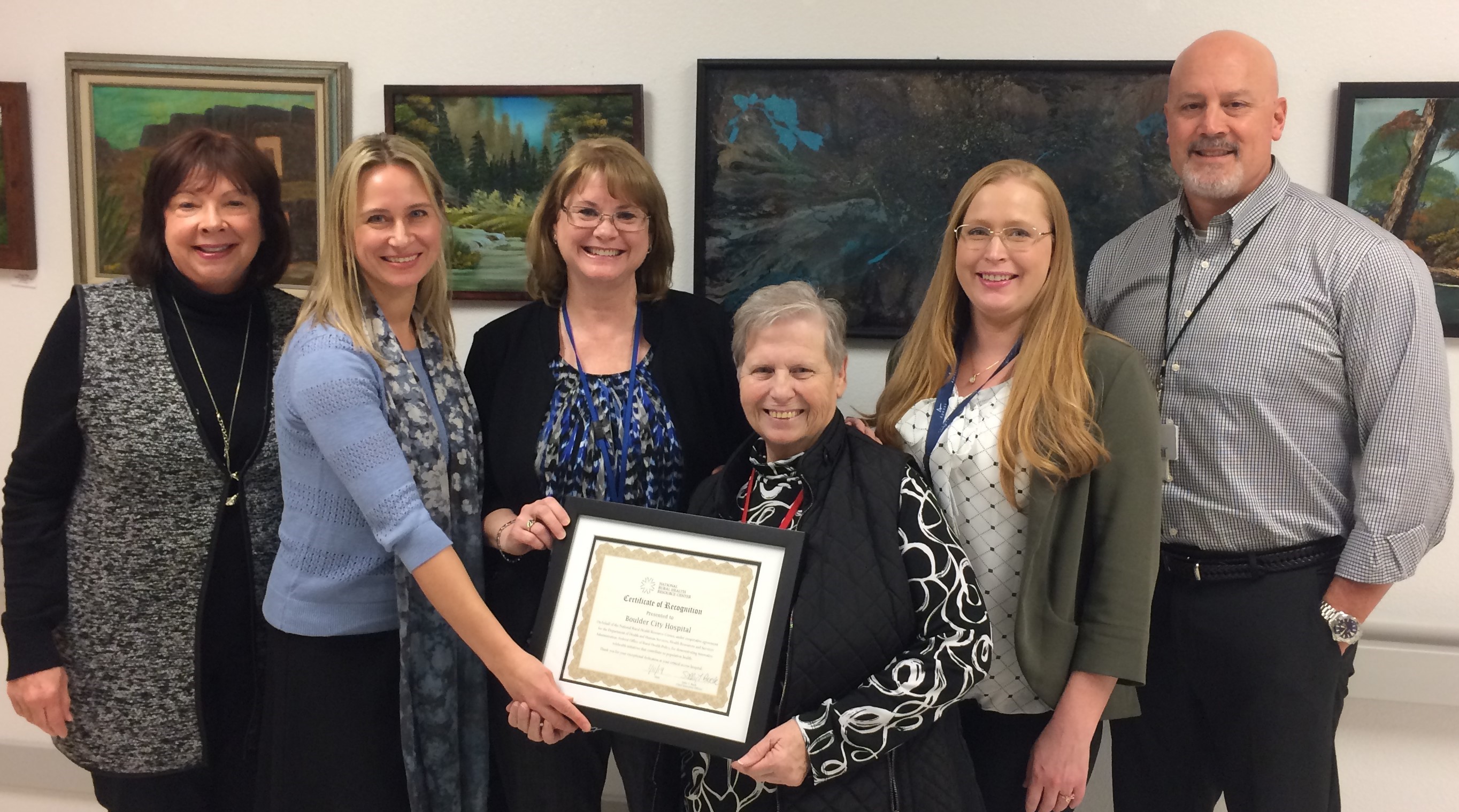 Boulder City Hospital staff receiving award from Nevada Flex Coordinator