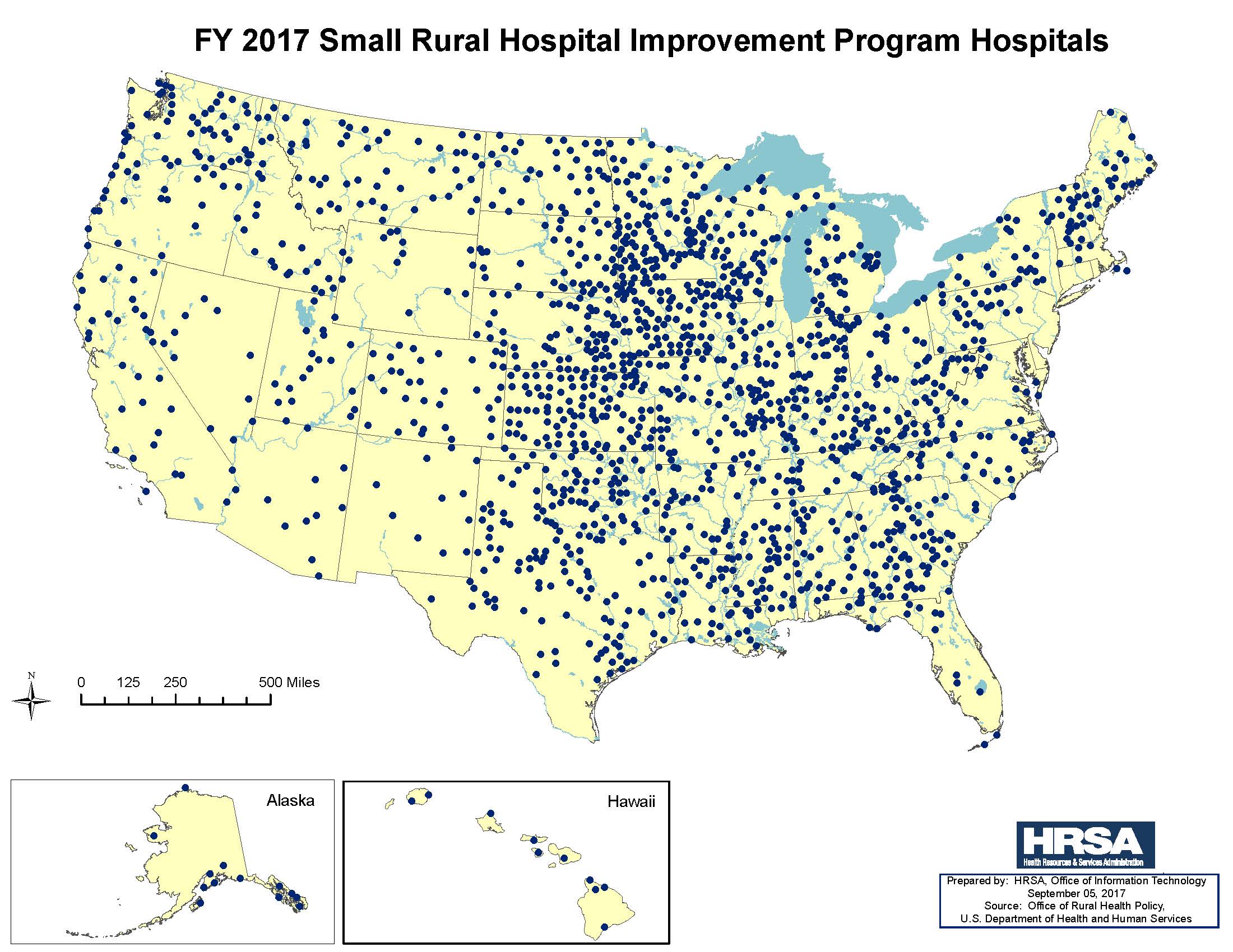 SHIP Hospitals Map FY2017 US map of hospitals participating in SHIP for fiscal year 2017