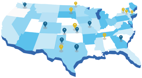 Map of cohorts 1 and 2