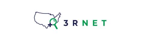 Company logo for 3RNET featuring an outline of the United States and a magnifying glass