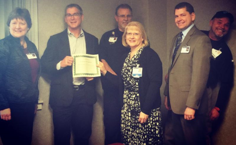 Executives and staff of Tillamook Regional Medical Center accept CAH Recognition Certificate from the Oregon Flex Program. 