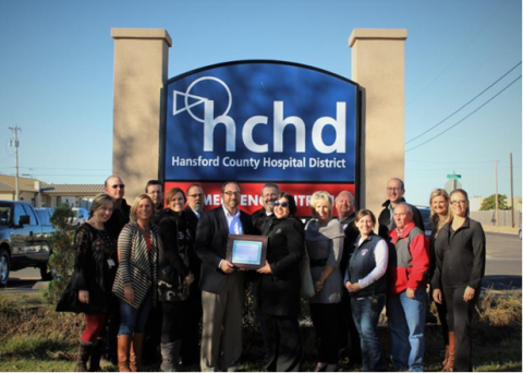 HCHD CEO and staff receive CAH Recognition certificate the Texas Flex Program