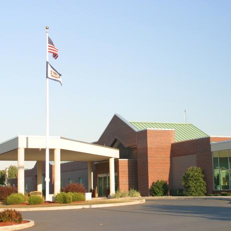 exterior view of hospital entrance 