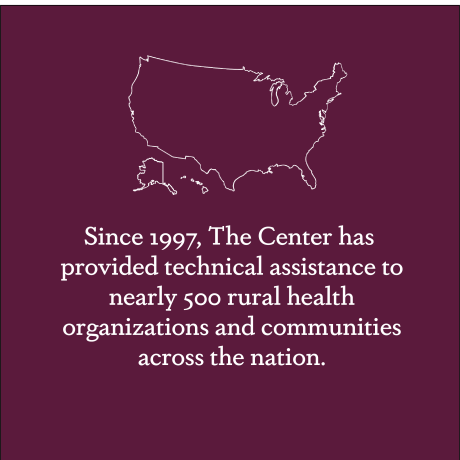 Since 1997, The Center has  provided technical assistance to nearly 500 rural health organizations and communities across the nation