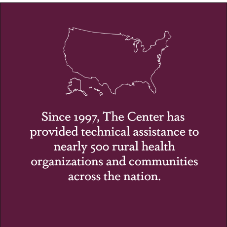Since 1997, The Center has provided technical assistance to nearly 500 rural health organizations and communities across the nation
