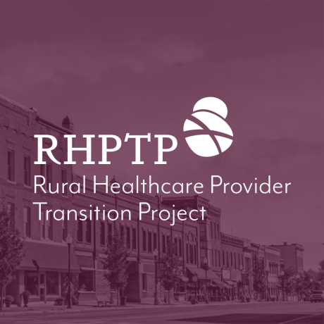 The RHPTP Logo over a rural town background.