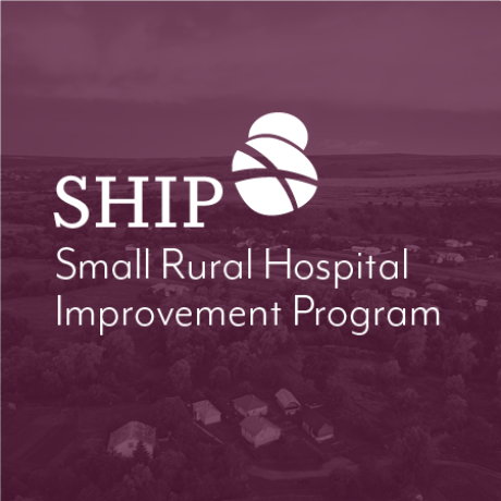 Small Rural Hospital Improvement Program logo against a purple background.