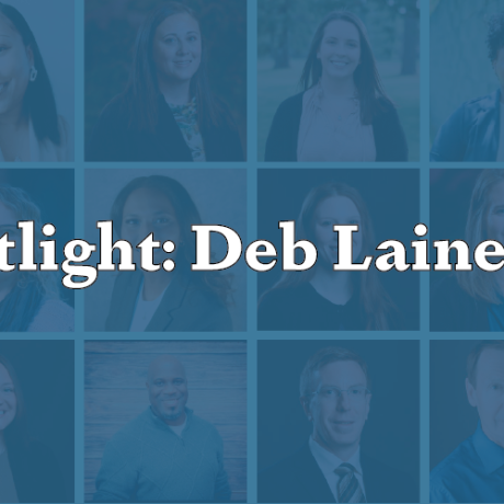 Headshot image of Deb Laine with title "Employee Spotlight: Deb Laine"