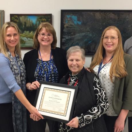 Boulder City Hospital staff receiving award from Nevada Flex Coordinator